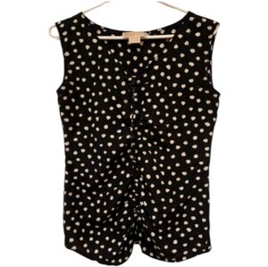 Michael Kors Black / Cream Dotted Sleeveless Top
